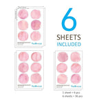 Pink Polka Dot Wall Decals 36pcs Watercolor Dots Wall Sticker for Kids, Baby Girls, Teens, and Nursery Room (6 Sheets) - Each Dot: 2.36 x 2.36 inch
