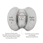 2 in 1 Baby Support Pillow, Adjustable Banana Shape Baby Neck Head Travel Pillow Stroller Insert Cushion for Kids, Toddler, Gray