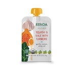 Kekoa Foods Squash & Kale with Turmeric Baby Food Purée | 100% USDA Certified-Organic Vegetarian | Organic, Non-GMO, Gluten-Free, Vegan | Flavorful & Nutritious First Food for Babies | 3.5 oz 36 Pack