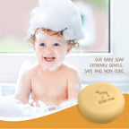 Relaxcation 3 Baby Soap Bars with Goat Milk and Honey - Naturally Cold Processed from Organic Ingredients - Handmade in USA - Ideal fro Newborns, babys, Kids and Adults (Pack of 3