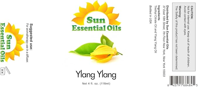Sun Essential Oils 4oz - Ylang Ylang Essential Oil - 4 Fluid Ounces - Ylang Ylang Oil - Aromatherapy Oils