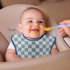 Mess Proof Baby Bib 3 Pack, Waterproof Led Weaning Baby Feeding Bibs with Food Catcher, Travel Feeding Bibs