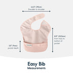 Tiny Twinkle Mess Proof Baby Bibs for Eating - Waterproof, Wipeable Bibs - Toddler Bibs - Travel Friendly - PFAS, PVC, BPA, Phthalate Free - Baby Food Bibs (3 Pack,Blush, Burgundy)