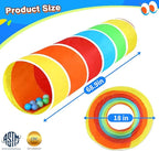 Kids Play Tunnel Tent for Toddlers, Colorful Pop Up Crawl Tunnel Toy for Baby or Pet with Breathable Mesh, Collapsible Gift for Boy and Girl Play Tunnel Indoor and Outdoor Game