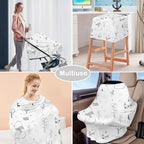 Yoofoss Nursing Cover Breastfeeding Scarf - Baby Car Seat Covers, Infant Stroller Cover, Strechy Carseat Canopy for Boys and Girls (Bear)