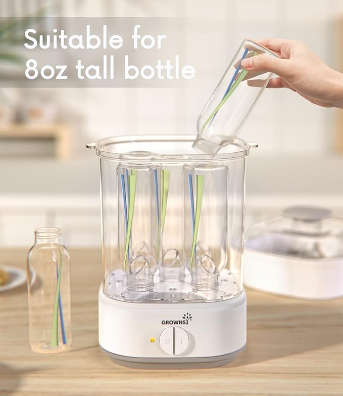 Bottle Sterilizer, Baby Bottle Steam Sterilizer, Electric Baby Bottle Sanitizer with Timer for Baby Bottles, Pacifiers, Pump Parts