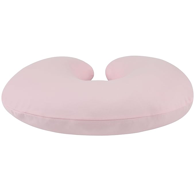 Onacosht 100% Organic Cotton Nursing Pillow Cover Soft Breathable Jersey Feeding Pillow Slipcover Fits Standard Infant Nursing Pillow for Baby Boy and Girl, Pink