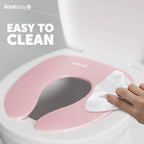 Jool Baby Folding Travel Potty Training Seat for Toddlers, Fits Round & Oval Toilets, Non-Slip Suction Cups, Includes Free Travel Bag (Pink)