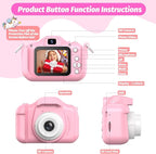 Upgrade Unicorn Kids Camera, Christmas Birthday Gifts for Girls Boys Age 3-12, 1080P HD Selfie Digital Video Camera for Toddlers, Cute Portable Little Girls Boys Gifts Toys for 3 4 5 6 7 8 9 Years Old