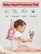 JunNeng Toddler Baby Head Protector Backpack for Toddler Walker with Knee Pads&Anti-Slip Socks, Butterfly