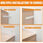 Anti Tip Furniture Anchors for Baby Pet Proofing,Furniture Wall Anchor Furniture Dresser Bookshelf Falling Prevention Device for Children (White)