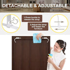 4our Kiddies Furniture Straps (10 Pack) Baby Proofing Anti Tip Furniture Anchors Kit, Cabinet Wall Anchors Protect Toddlers from Falling Furniture, Adjustable Child Safety Straps Earthquake Resistant