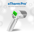 Elepho eTherm Pro Medical Quality Non-Contact IR Forehead Thermometer for Family or Office Use. Instant Body, Object, or Liquid Readings. Large LCD Display. 32 Memory Readings