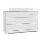 Storkcraft Brookside 6-Drawer Dresser (White) – GREENGUARD Gold Certified, White Dresser for Bedroom, Kids & Nursery Storage Chest, Safety Interlocking Drawers, Pre-Installed Tracks, Kids Chest
