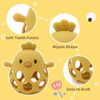 Baby High Chair Suction Toys Teething Chew - Baby Table Toys, Teething Toys Silicone Teethers, Food Grade Silicon for 6 12 18 Months (Yellow)