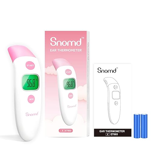 Forehead and Ear Thermometer 3 in 1 Non-Contact Backlight Body Object Temperature Checking Sensor Touchless Digital Thermometer with Fever Alert