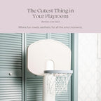 PLAYSMOL Basketball Hoop for Toddlers & Kids, Rainbow Backboard with Blue Rim, Indoor Outdoor Mini Basketball Hoop, Adjustable Height, Colorblock Plush Ball Included, Ages 18m+