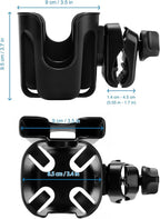 Accmor Stroller Cup Holder with Phone Holder, Bike Cup Holder, Universal Cup Holder for Uppababy Nuna Doona Strollers, 2-in-1 Cup Phone Holder for Stroller, Bike, Wheelchair, Walker, Scooter
