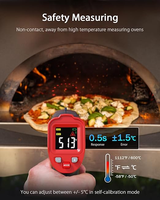 Wintact Infrared Temperature Thermometer Gun, Digital Non-Contact Laser Temp Gun Measuring Surface & Ambient Temperature for Kitchen Cooking Food Pizza Oven Grill Meat -58℉ to 1112℉