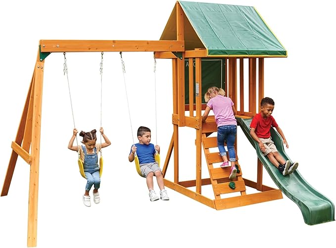 KidKraft Appleton Wooden Swing Set, (Amazon Exclusive)