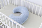 Nursing Pillow and Positioner Breastfeeding and Bottle Feeding, Propping Baby, Tummy Time, Sitting Support for Baby Boy Baby Girl, with Removable Dots Cover (Blue)