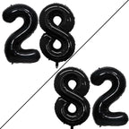 GOER Number 28 Balloons for 28th Birthday Party Decorations,42 Inch Jumbo Foil Helium 82 Balloons for 82nd Birthday Party Decoration (Black)