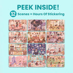 Fashion Sticker Book Activity for Kids, All The Different Rooms by Cupkin, Toddler Airplane Travel Essentials, 500+ Stickers for Kids 12 Scenes + Coloring Book Pages, Child's Gift, Crafts Ages 2-8