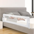 BABY JOY Bed Rails for Toddlers, Extra Long, Swing Down Safety Bed Guard for Convertible Crib, Folding Baby Bedrail for Kids Twin, Double, Full Size Queen & King Mattress (71", White)