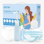 Postpartum Recovery Essentials Kit - Labor Delivery Mom Care Kit - Disposable Postpartum Underwear, Peri Bottle, Postpartum Ice Pack Pads, Reusable Nursing Pads, Herbal Foam, Canvas Bag Set 6 pack