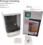 Manual Soap Dispenser Kitchen Bathroom 33.8oz/1000ml Wall Mounted Hand Commercial Soap Dispenser for Liquid Containers Shampoo Gel Chamber Plastic (Black)