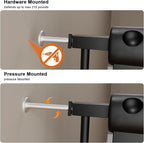 HOOEN Narrow Baby Gate for Stairs - 29 to 34 Inch Wide with Door, Metal Tension Pressure Mounted Child Safety Gate