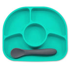 bblüv - Yümi – Food Grade Silicone, BPA-Free, Suction Plate, Microwave & Dishwasher Safe, Anti-Spill Plate & Spoon Set w/Baby Utensils - for Baby & Toddler