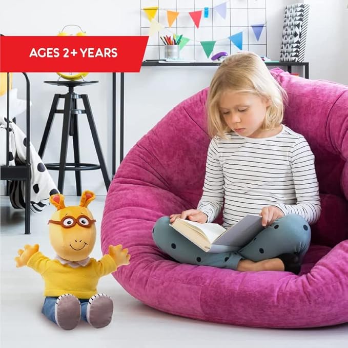 Mighty Mojo Plush Arthur The Ardvark Doll from PBS Show Arthur - Cute, Soft, Stuffed Plush Toy for Kids - 15 Inches (Daytime Arthur)