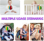 8-in-1 Sensory Balls for Infant Toddlers,Rainbow Fabric Baby Toy for Sensory Development,Montessori Toys for Babies 6-12 Months,8 Different Sensory Tactile Textures with Crinkle Rattle Squeakers