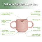 haakaa Silicone Toddler Cups, BPA Free Drop-Proof Training Cups for Baby 6 Months+, 5 Ounce (Blush)