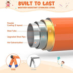 Swing Sets for Backyard, Outdoor Toys for Kids, Heavy Duty Metal A-Frame Swing Set Holds 440 lbs with 32" Saucer Seat, 26.2" Seat and Tree Disc