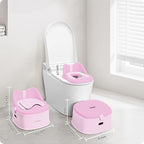 3 in 1 Potty Training Toilet, Toddler Potty Training Seat, Baby Potty Trainning Step Stool, Potty Trainer for Boys and Girls, Pink