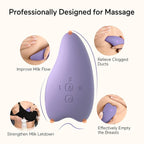 Momcozy Warming Lactation Massager 2-in-1, Soft Breast Massager for Breastfeeding, Heat + Vibration Adjustable for Clogged Ducts, Improve Milk Flow, Lilac