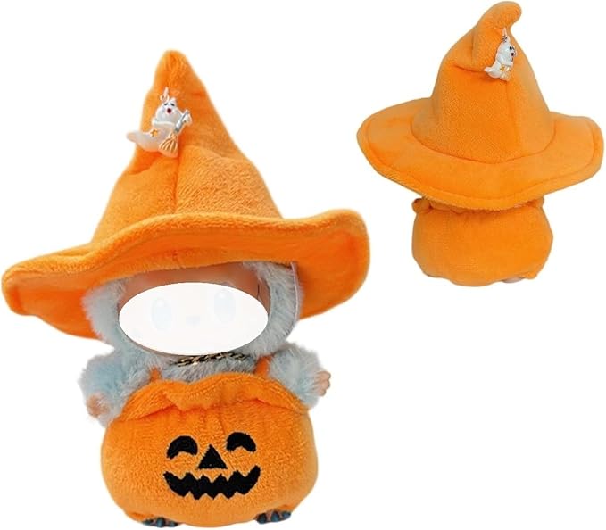 Halloween Clothes for LABUBU 17cm Doll (NO Doll),Outfit for LABUBU,Dress and Hairpin Set for LABUBU Dress Up,Accessories for LABUBU