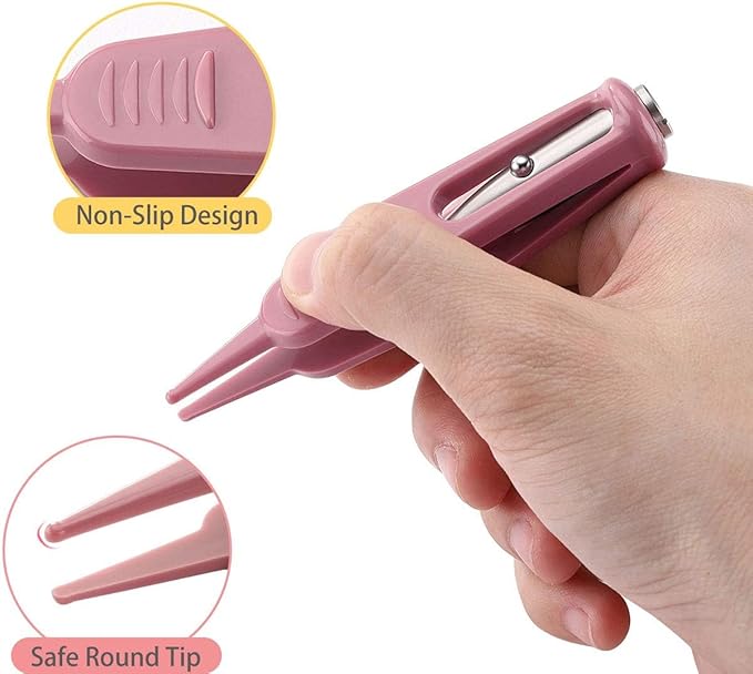 Infant Nose Cleaning Tweezer with LED Light Round-Head Safe and Effective Clip Care Ear Nose Navel Clean Tool Nipper Plier Pincet Forceps for Relieves Stuffy Nose