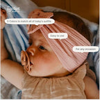 Parker Baby Cable Knit Nylon Headbands 5 Pack | Soft, Stretchy & Comfortable Bows for Girls | Adjustable, Soft to Touch & Knotted Headbands for Baby Girls | Baby Headwraps for Girls | Multiple Colors