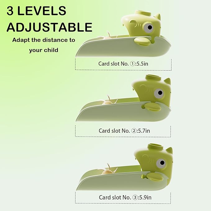 Children's Bathroom Faucet Extender, Cute Shark Design, Temperature Sensitive, Light Green, Silicone, Water Flow Extender with Splash Guard