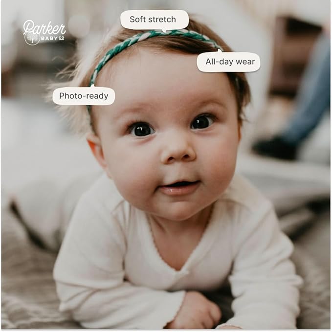 Parker Baby Girl Braided Headbands, Assorted 10 Pack of Hair Accessories for Girls -"Wildflower Set"