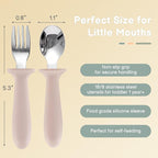 2 Pack Silicone Divided Baby Plates with Suction, 2 Pack Toddler Forks and Spoons Set, BPA Free, Baby Feeding Set for Toddler Utensils, Microwave and Dishwasher Safe