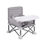 PandaEar Portable Baby Seat Travel| Compact Fold with Straps for Indoor/Outdoor Use| Great for Camping, Beach, Lawn |Toddlers, Kids, Boys, Girls (Grey with Placemat)