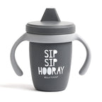 Sippy Cup by Bella Tunno, Silicone Training Cup with Transition Handles for Infants, Toddlers & Kids, Babies 6-12 Months & Toddlers 1-3 Years, Boys & Girls, Sip Sip Hooray, 8 oz