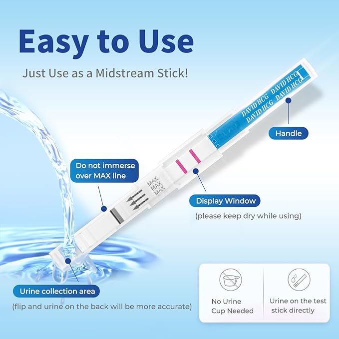 DAVID Pregnancy Test 3 hcg midstream & 3 Test Sticks
