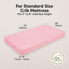 KeaBabies 2-Pack Organic Crib Sheets for Boys, Girls - 52x28 Fitted Crib Mattress Sheet Neutral, Breathable Jersey Cotton Cover for Baby Bed, Toddler Mattress, Soft & Cute Prints (ABC Land Rose)