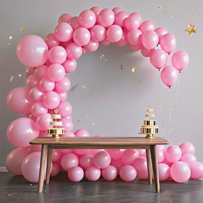140pcs Pink Round Balloons Different Sizes 18 12 10 5 Inch Latex Balloons for Arch Decoration Party Balloon Kit for Graduation Birthday Party Wedding Balloon Baby Shower Decoration