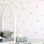 Pink Polka Dot Wall Decals 36pcs Watercolor Dots Wall Sticker for Kids, Baby Girls, Teens, and Nursery Room (6 Sheets) - Each Dot: 2.36 x 2.36 inch